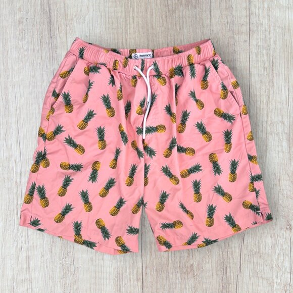 Mossman Australia Swim Trunks Pink Pineapple Print Mens XL Tropical Swimsuit - Picture 1 of 4